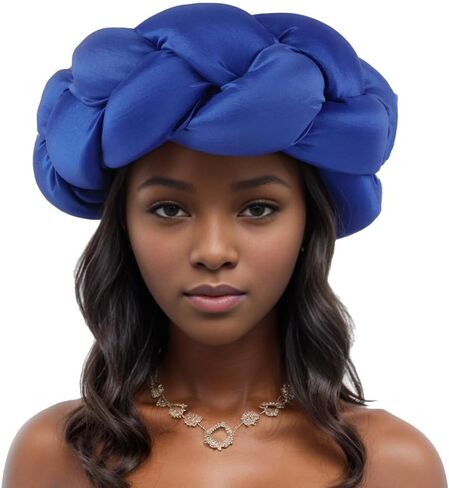 Exaggerated Big Braid Head Band African Raw Silk Turban Cap for Women Nigeria Wedding Party Headpiece Female Headband in Saudi Arabia