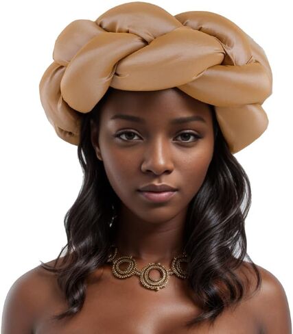 Exaggerated Big Braid Head Band African Raw Silk Turban Cap for Women Nigeria Wedding Party Headpiece Female Headband in Saudi Arabia