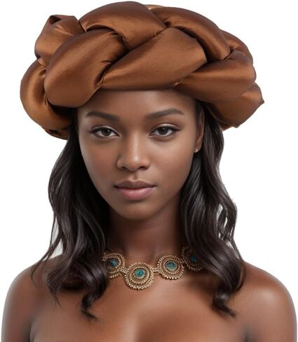 Exaggerated Big Braid Head Band African Raw Silk Turban Cap for Women Nigeria Wedding Party Headpiece Female Headband in Saudi Arabia