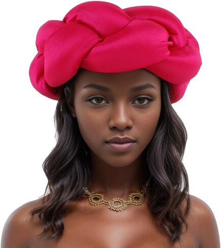 Exaggerated Big Braid Head Band African Raw Silk Turban Cap for Women Nigeria Wedding Party Headpiece Female Headband in Saudi Arabia