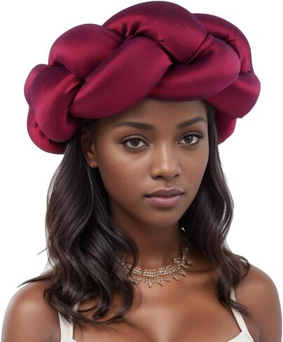 Exaggerated Big Braid Head Band African Raw Silk Turban Cap for Women Nigeria Wedding Party Headpiece Female Headband in Saudi Arabia