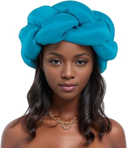 Exaggerated Big Braid Head Band African Raw Silk Turban Cap for Women Nigeria Wedding Party Headpiece Female Headband in Saudi Arabia