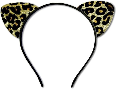 Huachi Cheetah Ears Headband for Women, Leopard Ears Costume with Face Tattoos, Halloween Cat Ear Headband Cheetah Accessory in Saudi Arabia