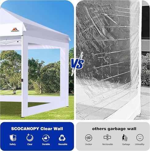 SCOCANOPY Clear Window Sidewall for 10x10 Canopy Frame, 3 Pack Sunwalls Only,(White) in Saudi Arabia