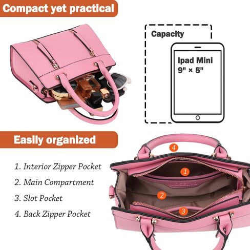 LJOSEIND Purses and Handbags for Women Trendy Satchel Tote Shoulder Bags with Top Handle in Saudi Arabia