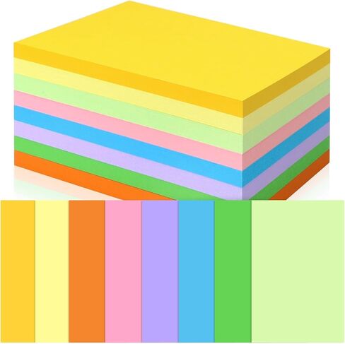 Tecmisse Colored Index Cards 3x5, 300 Count Ruled Index Cards Colorful, Lined Flash Cards for Studying, Heavy Note Cards for Office, Home and School in Kuwait