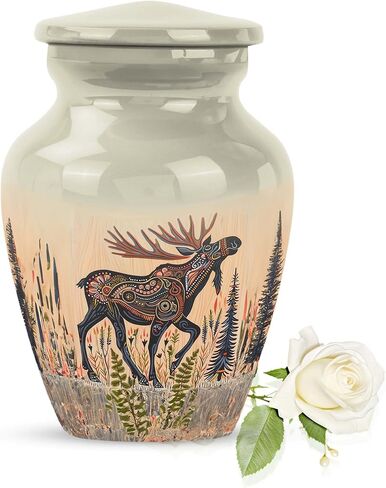 Moose Walking - Adult Cremation Urns for Human Ashes - Memorial Urns for Human Ashes Keepsake - 3 Inch - Urn for Mom - Keep Sake for Ashes - Memorial Urns for Human Ashes Keepsake in Saudi Arabia