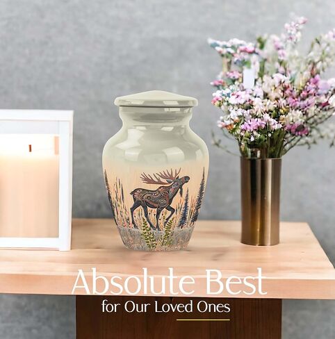 Moose Walking - Adult Cremation Urns for Human Ashes - Memorial Urns for Human Ashes Keepsake - 3 Inch - Urn for Mom - Keep Sake for Ashes - Memorial Urns for Human Ashes Keepsake in Saudi Arabia