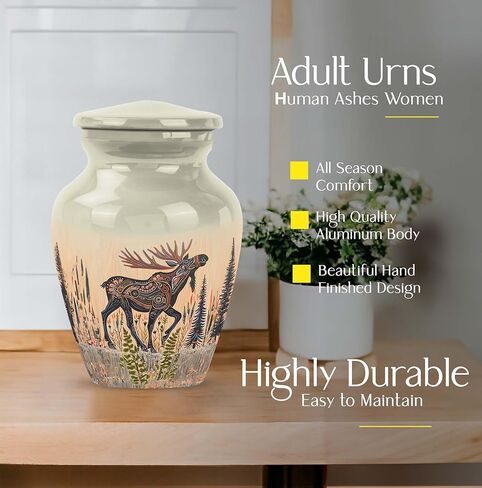 Moose Walking - Adult Cremation Urns for Human Ashes - Memorial Urns for Human Ashes Keepsake - 3 Inch - Urn for Mom - Keep Sake for Ashes - Memorial Urns for Human Ashes Keepsake in Saudi Arabia
