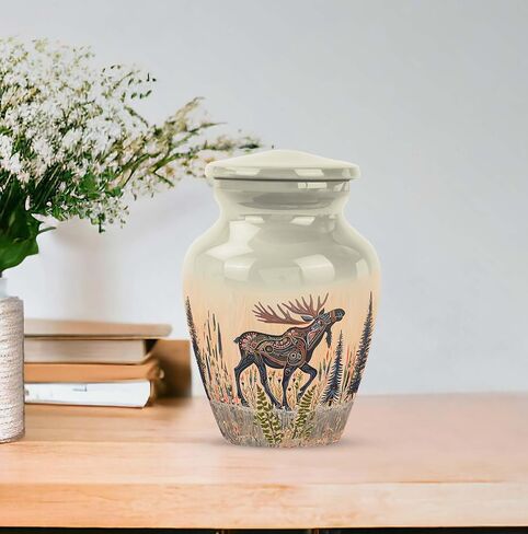Moose Walking - Adult Cremation Urns for Human Ashes - Memorial Urns for Human Ashes Keepsake - 3 Inch - Urn for Mom - Keep Sake for Ashes - Memorial Urns for Human Ashes Keepsake in Saudi Arabia