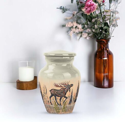 Moose Walking - Adult Cremation Urns for Human Ashes - Memorial Urns for Human Ashes Keepsake - 3 Inch - Urn for Mom - Keep Sake for Ashes - Memorial Urns for Human Ashes Keepsake in Saudi Arabia