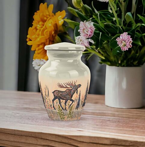Moose Walking - Adult Cremation Urns for Human Ashes - Memorial Urns for Human Ashes Keepsake - 3 Inch - Urn for Mom - Keep Sake for Ashes - Memorial Urns for Human Ashes Keepsake in Saudi Arabia