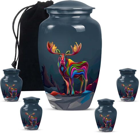 Moose Walking - Adult Cremation Urns for Human Ashes - Memorial Urns for Human Ashes Keepsake - 3 Inch - Urn for Mom - Keep Sake for Ashes - Memorial Urns for Human Ashes Keepsake in Saudi Arabia