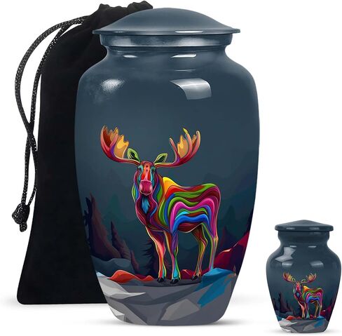 Moose Walking - Adult Cremation Urns for Human Ashes - Memorial Urns for Human Ashes Keepsake - 3 Inch - Urn for Mom - Keep Sake for Ashes - Memorial Urns for Human Ashes Keepsake in Saudi Arabia