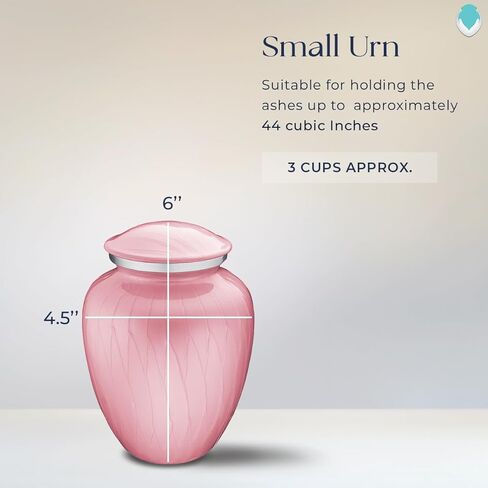 Geturns - Small Personalized Angel Cremation Urns for Human Ashes I Pearl Light Pink Funeral Urn for Women and Men I 44 lbs in Saudi Arabia