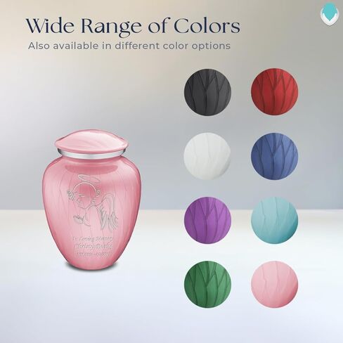 Geturns - Small Personalized Angel Cremation Urns for Human Ashes I Pearl Light Pink Funeral Urn for Women and Men I 44 lbs in Saudi Arabia