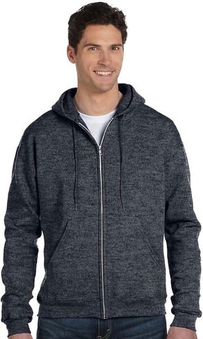 Champion Double Dry Action Fleece Full Zip Hood_Charcoal Heather_M in Saudi Arabia