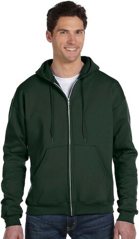 Champion Double Dry Action Fleece Full Zip Hood_Charcoal Heather_M in Saudi Arabia