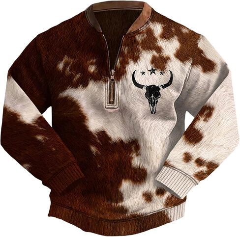 Men's Quarter Zip Sweatshirt Plaid Pullover Sweater Casual Stand Collar Long Sleeve Sweatshirt Retro Zip Up Shirt in Saudi Arabia