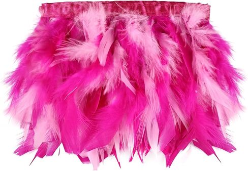 Red Turkey Feathers Trim Fringe 2Yard 4-6inch for Party Clothing DIY Sewing Craft Wedding Dress Decoration Natural Fluffy Turkey Feather Trim in Kuwait