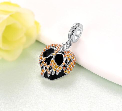 Poison Apple Charm 925 Sterling Silver Halloween Skull Charms for Bracelets Halloween Jewelry Gifts for Women in Saudi Arabia