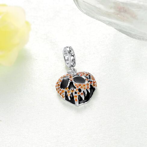 Poison Apple Charm 925 Sterling Silver Halloween Skull Charms for Bracelets Halloween Jewelry Gifts for Women in Saudi Arabia