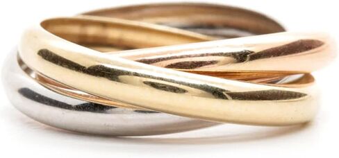 Jewelry Affairs 14K Gold Trinity Tri-Color Hollow Rolling Ring in Saudi Arabia