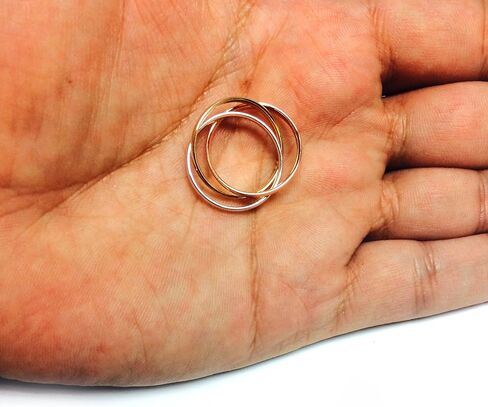 Jewelry Affairs 14K Gold Trinity Tri-Color Hollow Rolling Ring in Saudi Arabia