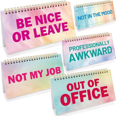 Funny Desk Accessory Novelty Office Signs 30 Flip Over Messages Decor for Desktop Coworkers Colleague Exchange Gag Gift Supplies in Saudi Arabia