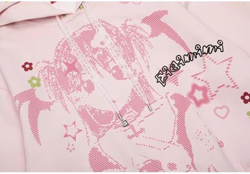 Y2k Vintage Kawaii Anime Cartoon Cutecore 3D Wings Baggy Hoodie Hiphop Street Preppy Sweet Loose Casual Pullover in Saudi Arabia