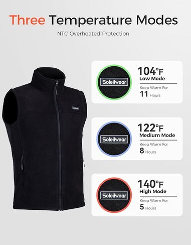 Heated Vest for Men, Fleece Vest with 12000mAh Battery Pack, Rechargeable Heated Jacket Indoor Outdoor Hunt Camp in Saudi Arabia