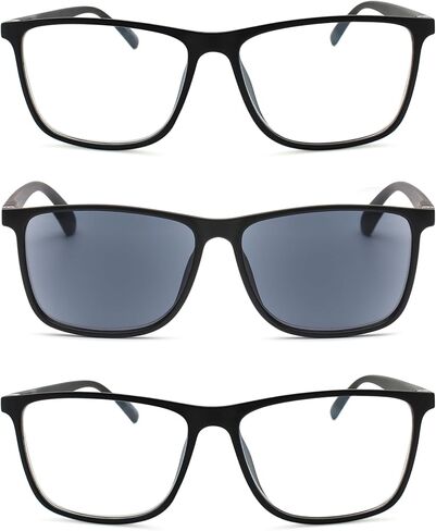 2SeeLife Durable Large TR-90 Reading Glasses for Men – Medium-Wide Fit, Flexible Sturdy Frame, Spring Hinges, Premium Readers, Black Matte, +0.50 in Saudi Arabia