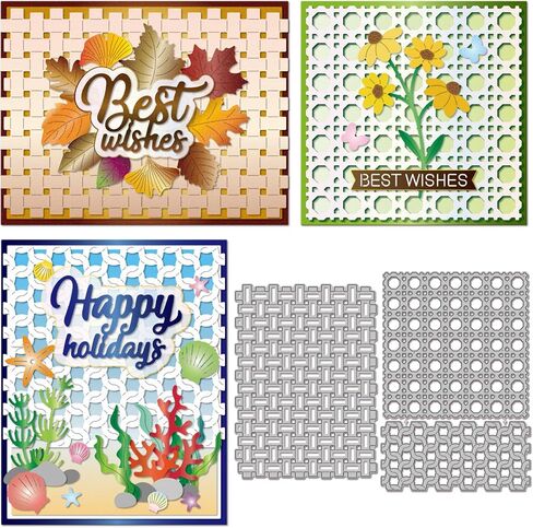 GLOBLELAND Grid Framework Cutting Dies for DIY Scrapbooking Metal Postage Stamp Frame Cut Dies Circle Frame Die Cuts for Card Making Embossing in Saudi Arabia