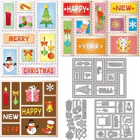 GLOBLELAND Grid Framework Cutting Dies for DIY Scrapbooking Metal Postage Stamp Frame Cut Dies Circle Frame Die Cuts for Card Making Embossing in Saudi Arabia