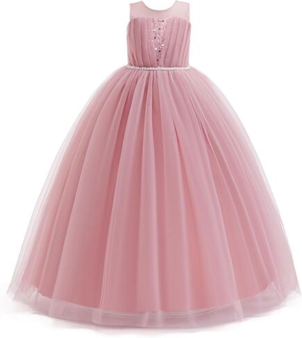 Flower Girls Formal Wedding Dress for Tulle Party Bridesmaid Pageant Princess Kids Birthday Prom Ball Gown in Saudi Arabia