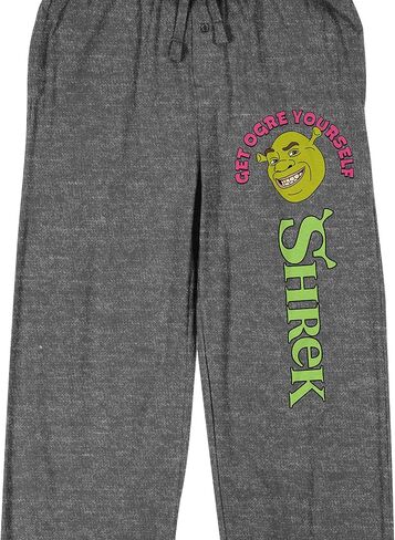 Shrek Title Art and Character Men's Heather Gray Sleep Pajama Pants in Saudi Arabia