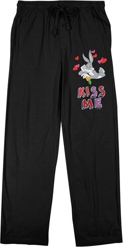 Looney Tunes Bugs Bunny Kiss Me Men's Black Sleep Pajama Pants in Saudi Arabia