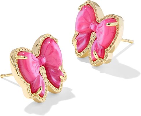 Kendra Scott Womens Haley Bow Stud Earrings Gold Rose Violet Mother Of Pearl One Size, in Saudi Arabia