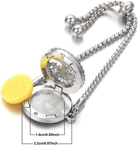 316L Stainless Steel CZ Essential Oil Diffuser Bracelet Paw Print Aromatherapy Locket Bracelet with 10 Pcs Refill Pads for Women in Saudi Arabia