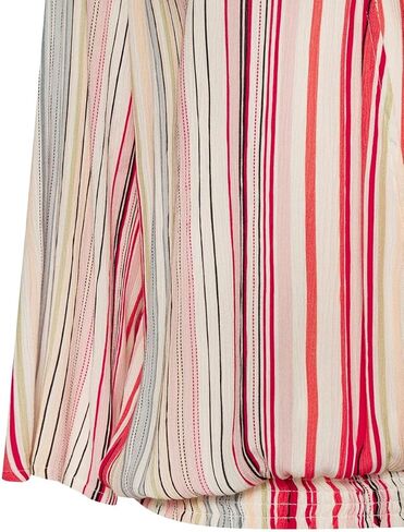 LASCANA Women's Striped Smocked Hem Blouse Shirt Stripe Multi 8 in Saudi Arabia