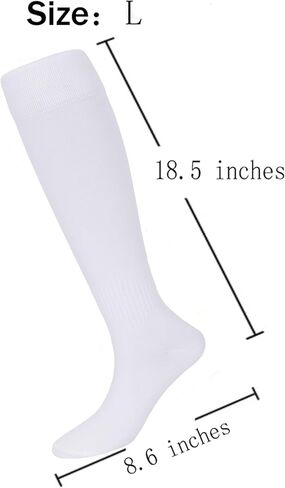 1 pair Soccer Socks for Men & Women White Knee High Football & Softball Sports Wicking Non-Slip Athletic Long Socks in Saudi Arabia