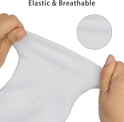 1 pair Soccer Socks for Men & Women White Knee High Football & Softball Sports Wicking Non-Slip Athletic Long Socks in Saudi Arabia