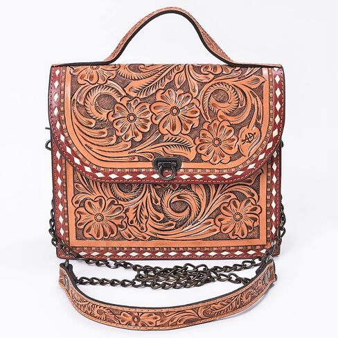 American Darling Cross body Bag Hand Tooled Floral Carved Buck Stitched Genuine Leather Western Purse for Women in Saudi Arabia