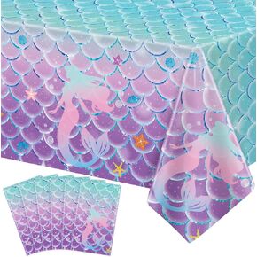 4 PCS Mermaid tableroth تحت Sea tablecloth Princess Table Cloth Ocean Ocean Thail in Kuwait