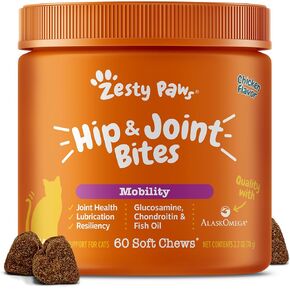Zesty Paws Mussel Mobility Bites for Dogs - New Zealand Green Lipped Mussel with Natural Glucosamine & Chondroitin + Omega-3 Fatty Acids - Hip & Joint Support Supplement Soft Chews – 90 Count in Kuwait