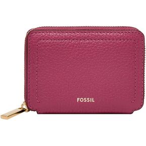 محفظة نسائية من Fossil Logan LiteHide™ مصنوعة من الجلد بتقنية RFID وسحاب حول حافظة البطاقات، باللون الأسود (الموديل: SL10045001) in Kuwait