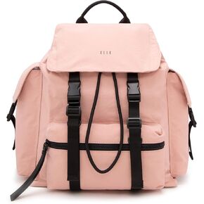 ELLE Women's Large Flap Lightweight Backpack with Buckle Drawstring Closure, Water Repellent in Kuwait