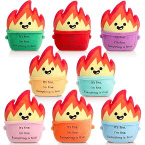 Soulchen 8 Pcs Mini Emotional Dumpster Plush Gift for Coworkers 4 Inch Valentine Funny Stuffed Dumpster Plush Keychains Everything's Fine Gift for Employee Worker Friends Office Desk Accessories in Saudi Arabia