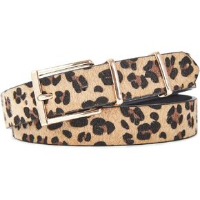 Women's Leopard Belt, Cheetah Print Animal Pattern, Gold Buckle, Fashion Accessory for Jeans Dress in Saudi Arabia
