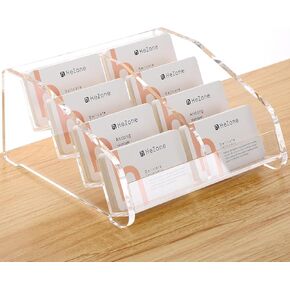 Acrylic Card Holder Clear Horizontal Business Card Organizer Stand for Desk 1 Slots Business Cards Stand for Women and Men in Kuwait